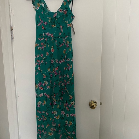 Guess Brand Green Floral Print Maxi Dress Size 0 - Picture 6 of 6